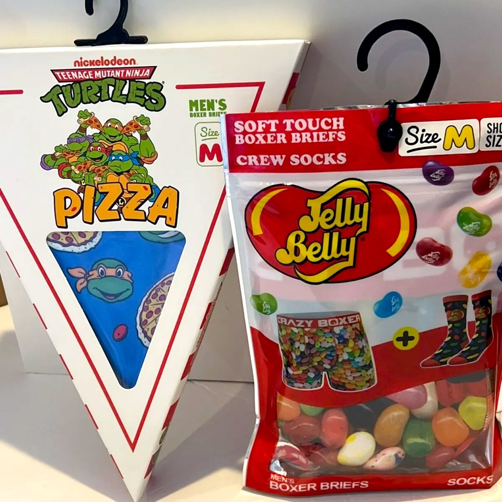 Crazy Boxer Briefs TMNT 80s 90s Jelly Belly Socks Medium Men’s Underwear